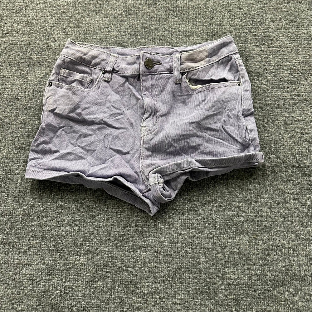 BDG Shorts Womens Size 26 Purple Erin High Rise 5 Pocket Shortie Stretch Cuffed